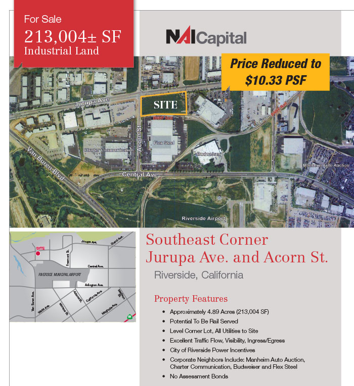 For Sale - 213,004+/- SF, Industrial Land