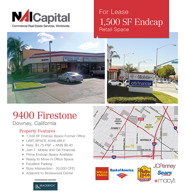 For Lease 1,600 SF Prime Retail