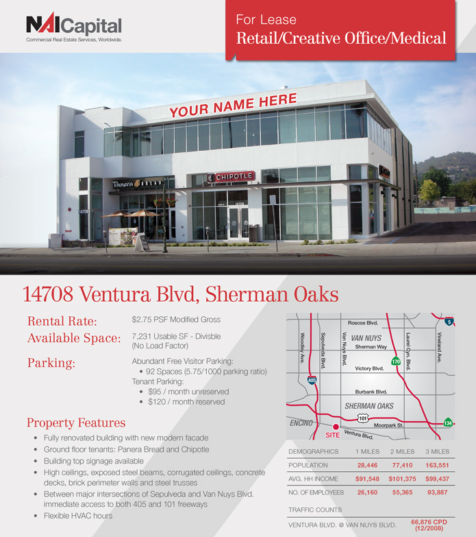 For Lease- Prime Freestanding Ventura Blvd. Retail/Office Building, Major Renovation Complete